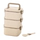 thumbnail image 3 of Contenedor De Almuerzo Ligero Reutilizable A Prueba De Fugas Bento Box Para El Trabajo Cenar Fuera 3 Capas Beige, 3 of 5