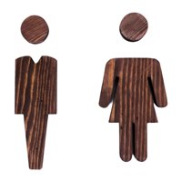 Magideal - 2 Placas De Madera Para Letrero De Lavabo, Etiqueta Para Puerta De Baño, Fácil Instalación, Pegatina De Pared, Decoración Para Oficina, Hogar, Restaur 13Cm Y 13Cm