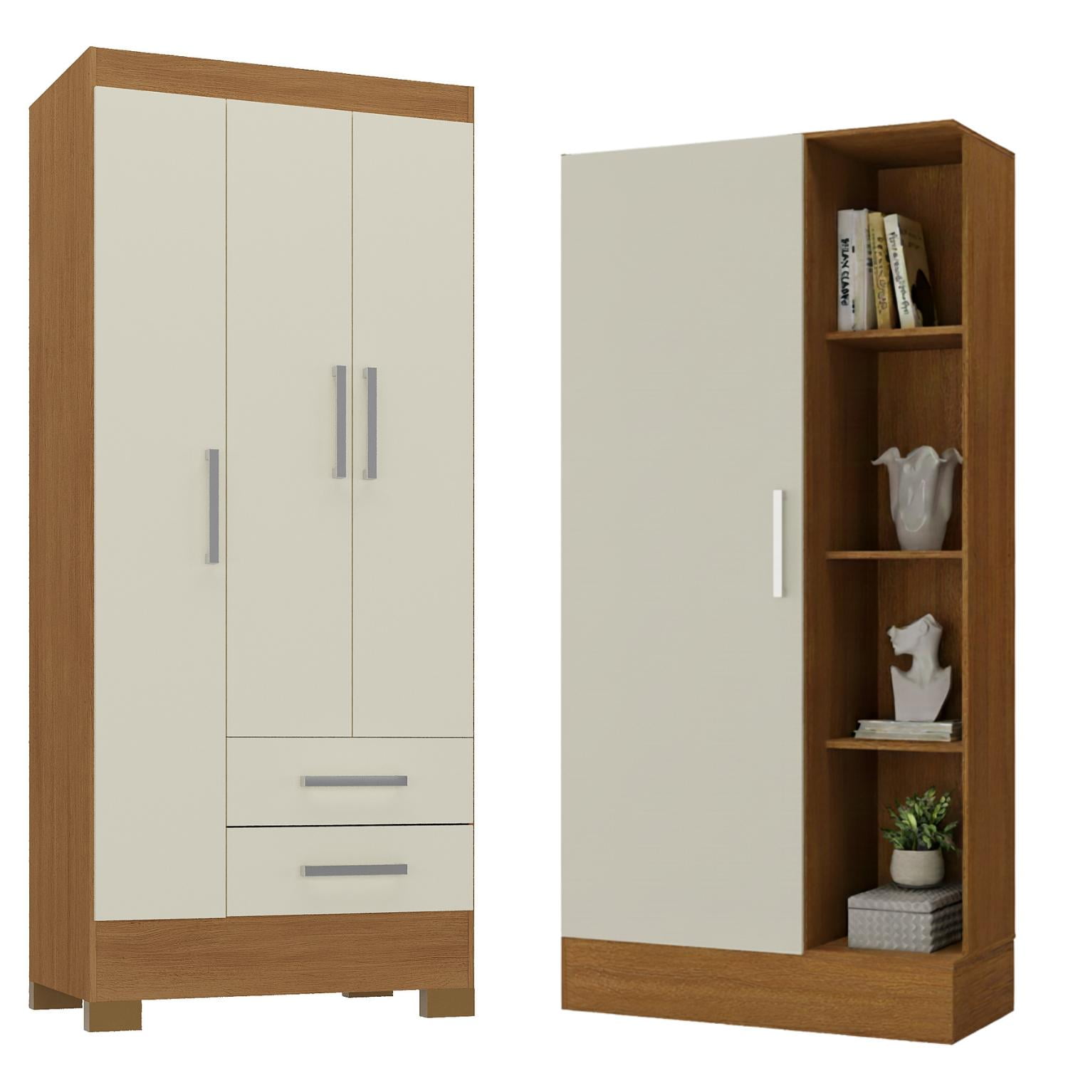 Movelaria - Combo Clóset 3 Puertas + Clóset Zapatero Off White R3215 Blanco