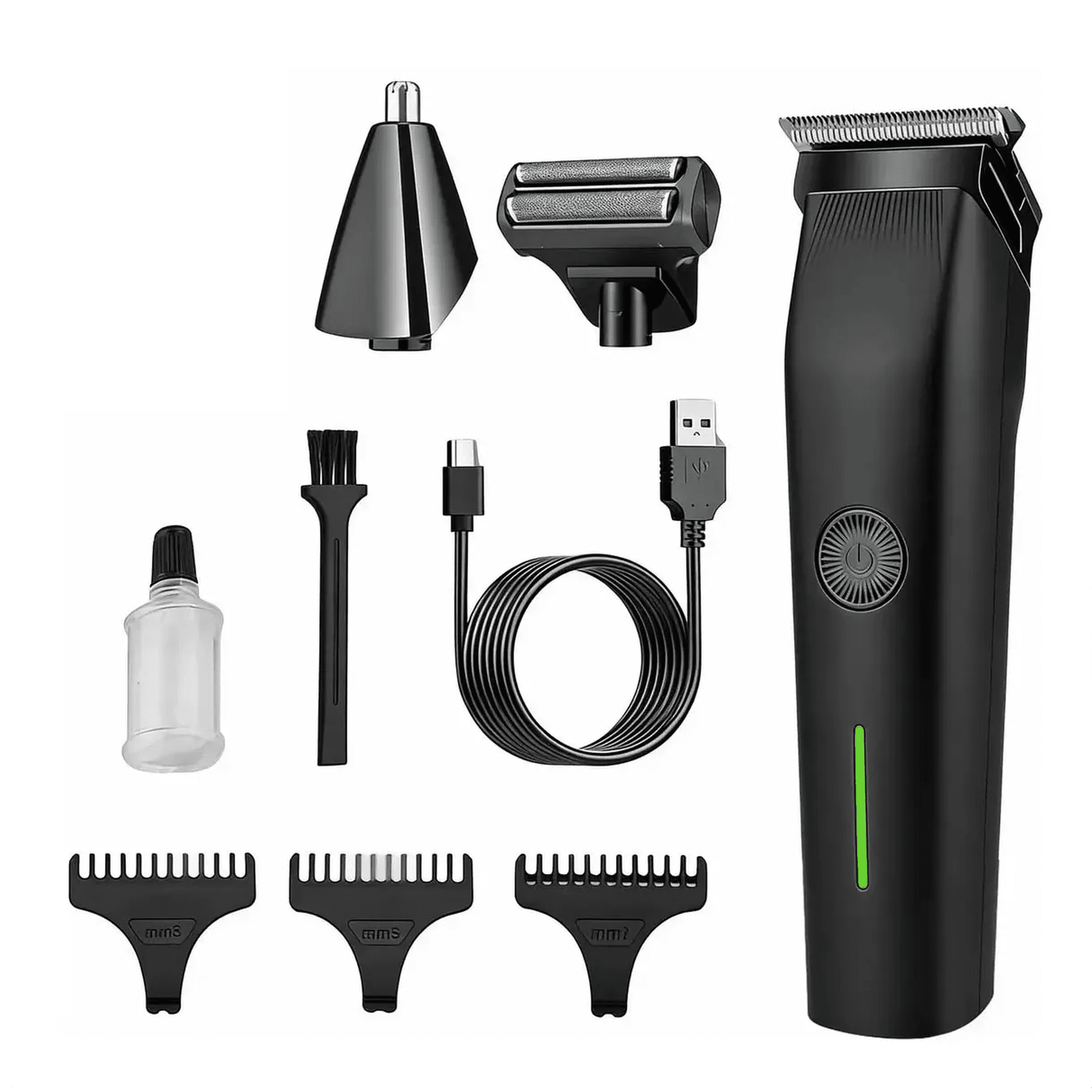 Maquinas Cabello Belug Rasuradora Barba Hombre Recargable 3 En 1 Negro