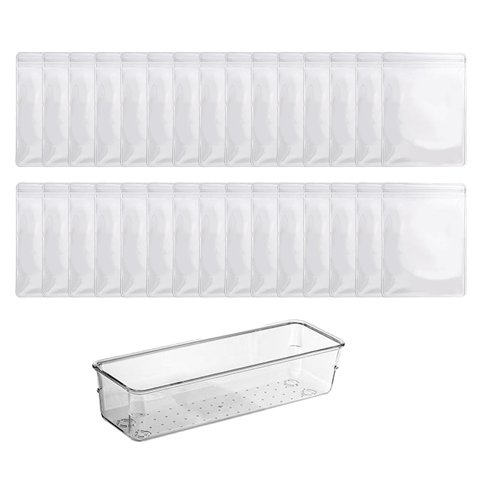 Ioensy - Caja De Bolsa De Almacenamiento De Joyería Antioxidación Para Collar De Anillo Bolsas De 30Xm + Caja Extensible