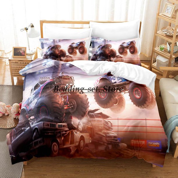 Monster Jam Bedding Set Bed Set Aldult Kid Bedroom Duvetcover Sets Bed Sheet Set