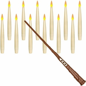 Velas Flotantes Leejec Con Mando A Distancia Con Varita Mágica, 12 Unidades, Color Marfil
