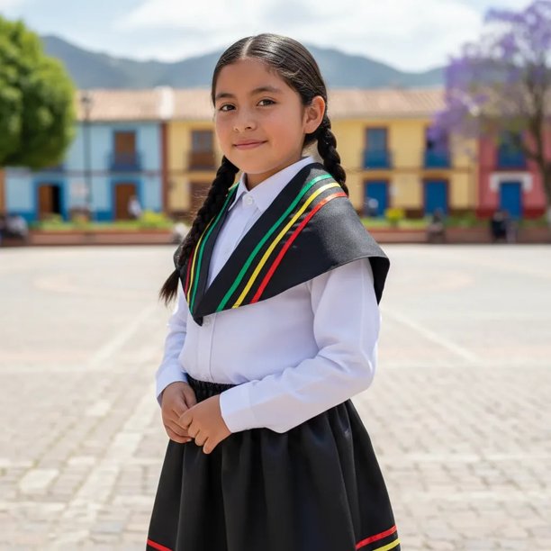 Traje Tipico Nortino Fiestas Patrias Niña Falda y Pañoleta