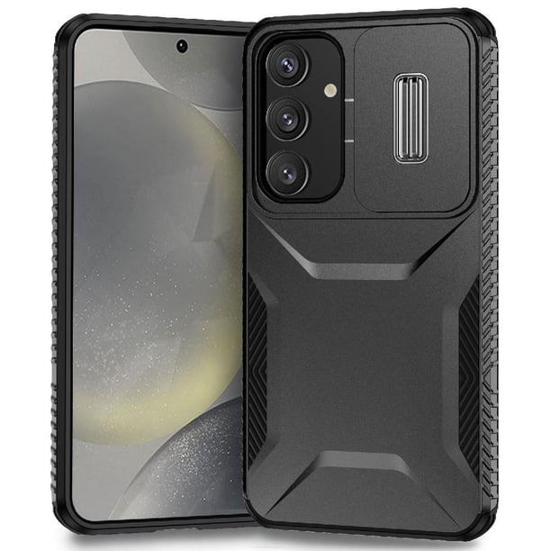 Funda Resistente para Samsung Galaxy S25 Plus 5G con Tapa Deslizante y Protección Militar Negro