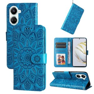 Funda Tipo Cartera Foxdock Para Huawei Nova 10 Se , Diseño Girasol En Relieve, Cuero Pu, Cierre Magnético, Soporte Y Tarjetero