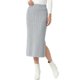 thumbnail image 4 of INSPIRE CHIC Falda de Punto de Cable para Mujer con Cintura Elástica A-Linea con Abertura Lateral Casual Falda Maxi de Punto Acanalado L Gris, 4 of 5