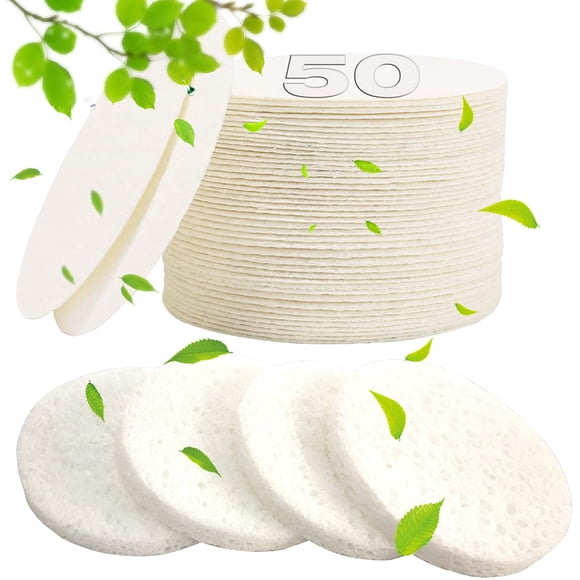 Esponjas faciales METUUTER de celulosa natural 100% - 50 unidades