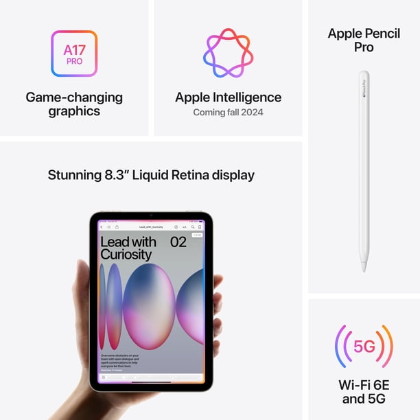 Tablet Apple iPad Mini (A17 Pro) de 8,3 pulgadas, 128 GB, Wi-Fi 6E