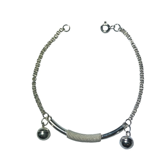 Pulsera de plata 925, cascabeles