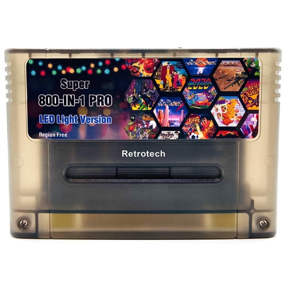 Cartucho RetroTech 800‑en‑1 LED para SNES