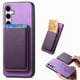 thumbnail image 3 of Funda de Cuero Magnética con Tarjetero para Samsung Galaxy S25 Cubierta Delgada Morado, 3 of 5
