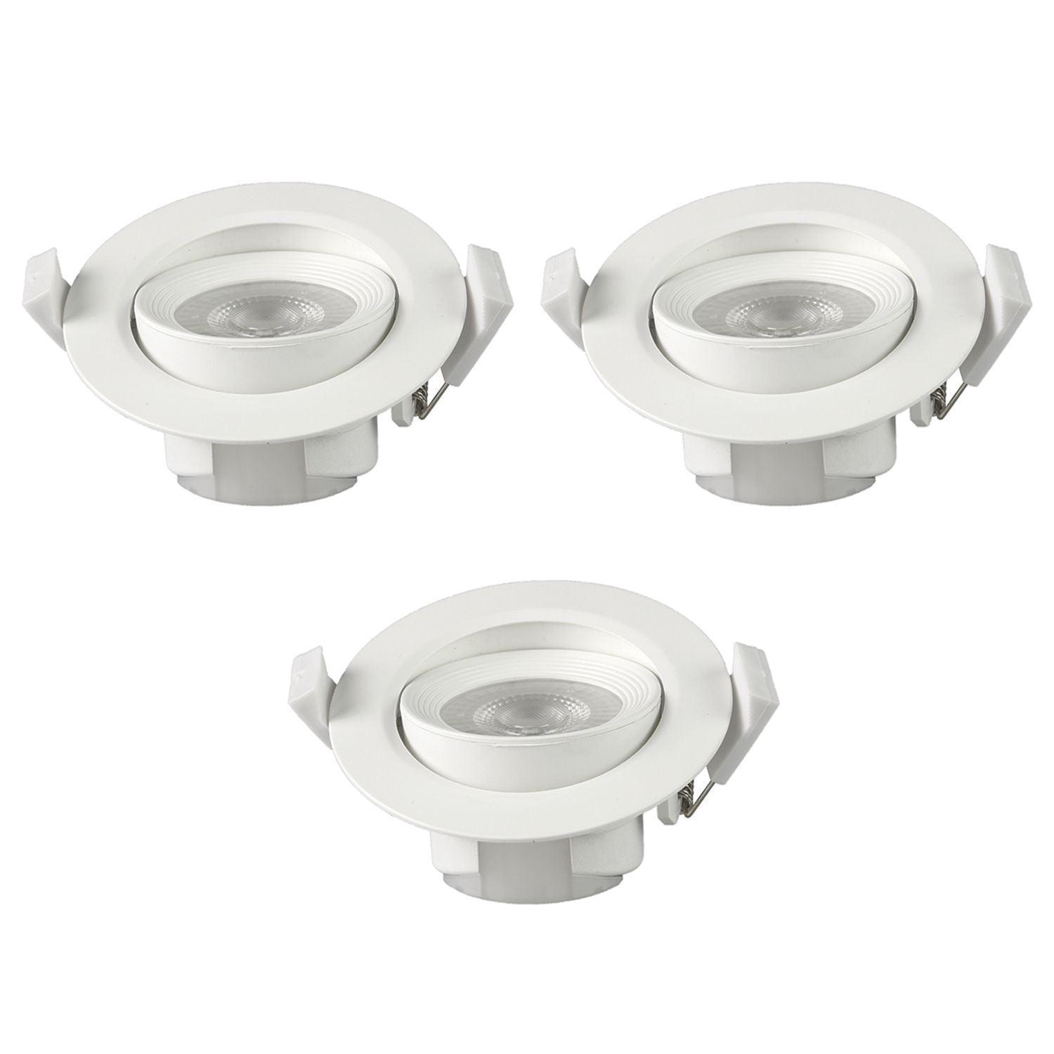 Genérico - Pack 3 Foco Basculante Led Embutido Spot 6.5w Frío Redondo