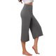 thumbnail image 4 of INSPIRE CHIC Pantalones Capri para Mujer de Cintura Alta Verano Casual Pierna Ancha Pantalones de Yoga para Viajar Gimnasio Ejercicio M Gris Oscuro, 4 of 6