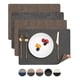 thumbnail image 1 of Set 4 Individuales Ecocuero Impermeables Antimanchas Reversibles Jaspeado Café, 1 of 8