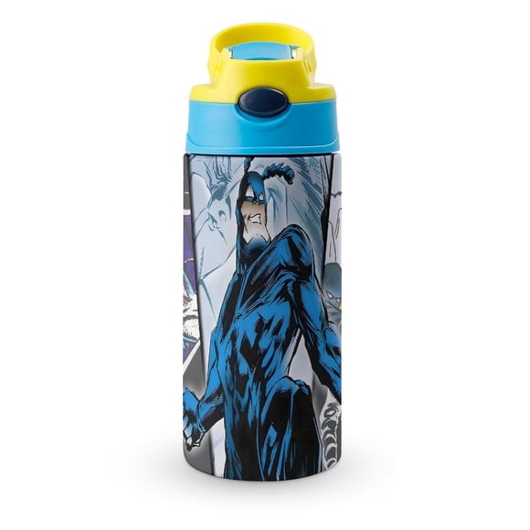 The Tick Botella de Agua con Tapa Pop Top de Un Toque, Acero Inoxidable, a Prueba de Fugas, para Deportes, Botella Infantil azul 12 oz