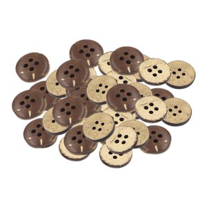 Bothyi - 100 Botones De Cáscara De Coco Hechos A Mano Para Ropa Álbum De Recortes 4 Agujeros 15Mm