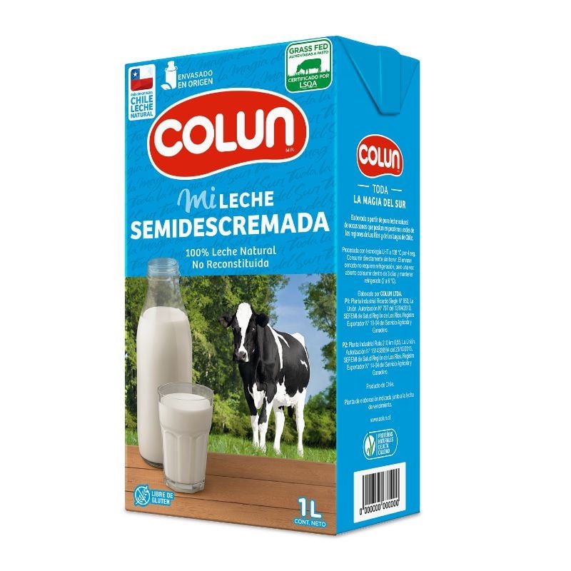 Leche Semidescremada Natural Caja 1 L 1 L Colun