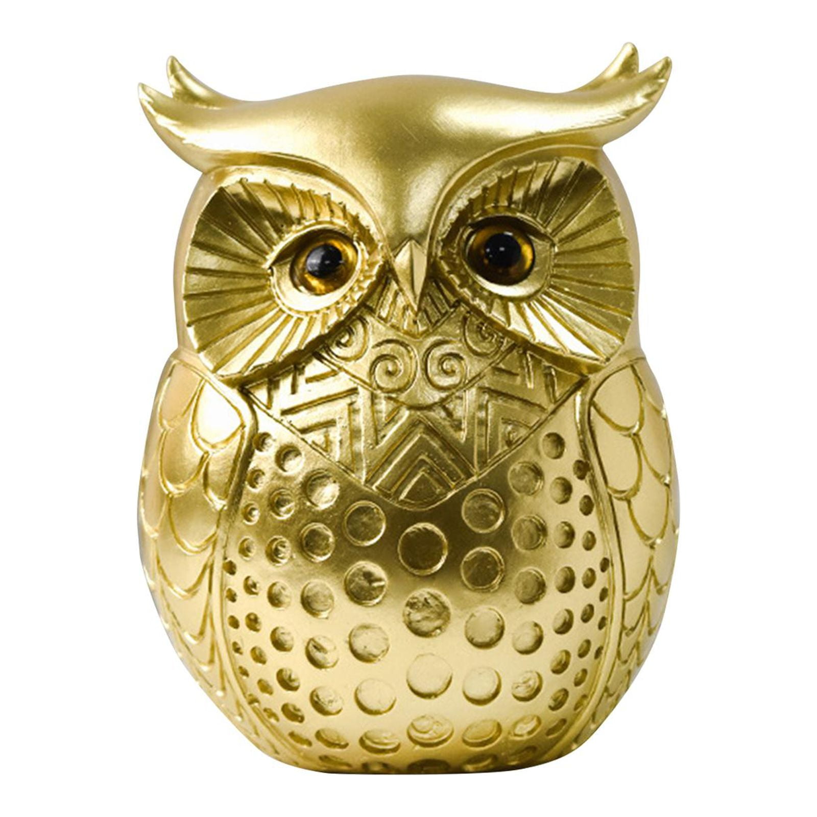 Magideal - Estatua De Búho Para Decoración Del Hogar, Escultura De Animales, Manualidades, Adorable Y Bonita Estatuilla De Búho, Decoración Para El Hogar Y El Do , Oro