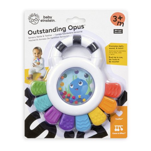 Baby Einstein Excepcional Opus The Octopus Sensory Rattle & Teether Multi-Use Toy, Bpa Fre Baby Einstein Baby Einstein