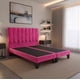 thumbnail image 4 of Cama 2 Plazas Con Respaldo y bases divididas de 150 X 190cm Tapizada en Felpa Rosa Oscuro, 4 of 5