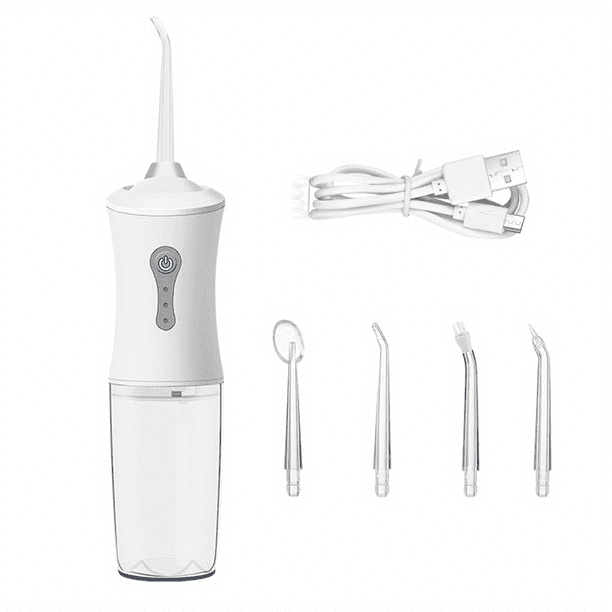 Water Dental Flosser Oral Irrigator With 3 Modes With 4 Nozzles, Waterproof Rechargeable Portable Powerful Battery For Travel & Home