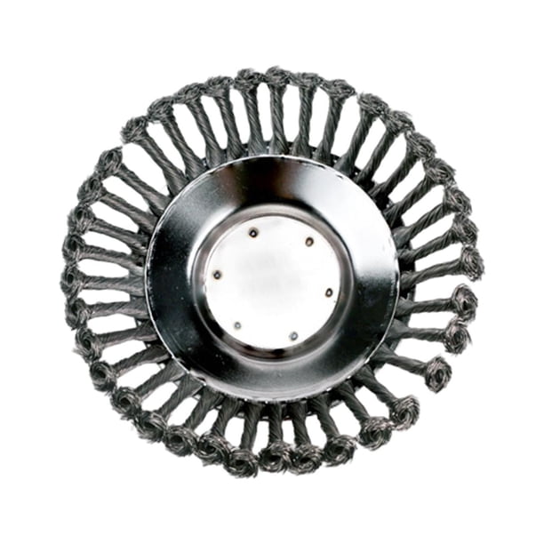 Disco de cepillo de rueda de alambre, cabezal de corte, cabezal de cepillo giratorio de alambre de acero para malezas, limpieza de polvo, cepillo de m 8 pulgadas