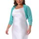 thumbnail image 4 of Agnes Orinda Women's Plus Size School College Manga Larga Abierta Frontal Transparente Malla Bolero Chaqueta Corta Cardigans 4X Cian, 4 of 6