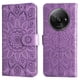thumbnail image 1 of Funda tipo cartera FOXDOCK para Xiaomi Redmi A3 , diseño girasol en relieve, cuero PU, cierre magnético, soporte y tarjetero, 1 of 5
