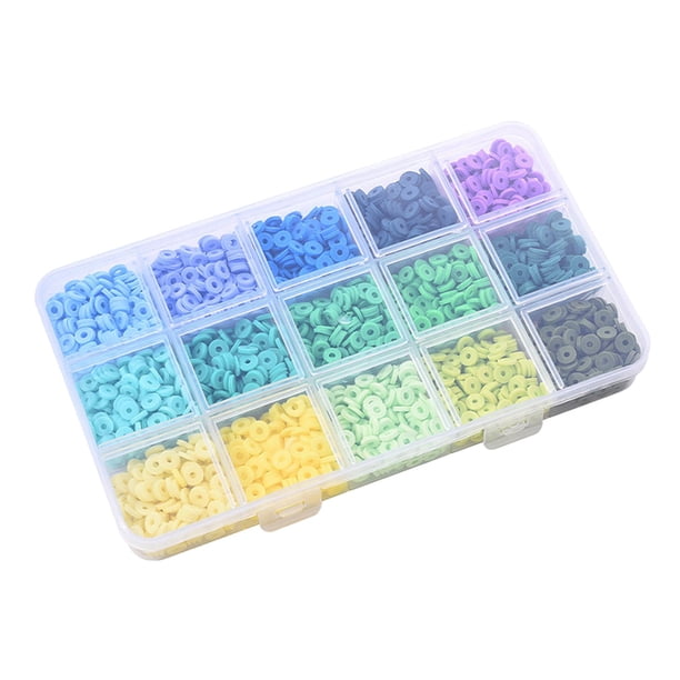 Kit de Abalorios de Arcilla Polimérica Plana, Colgante de Abalorios, 1 Caja forma forma Abalorio Espaciador Suelto para Joyas de Bricolaje, , a A