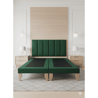 Muebles New - Cama Dos Plaza Lineal Verde Felpa