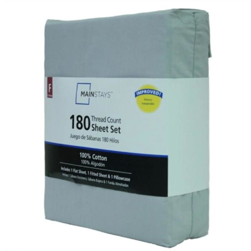 Mainstays - Juego De Sábanas 1.5 Plaza 180 Hilos 100% Algodón