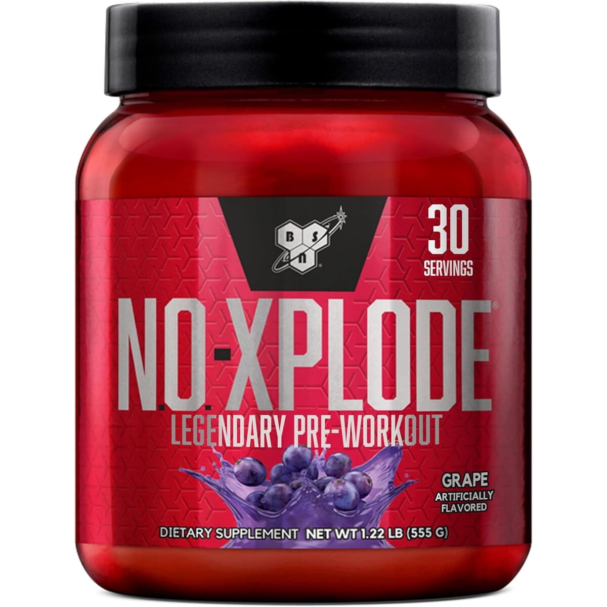 Pre Entrenamiento Bsn N.o.xplode 555g Uva 30 Porciones