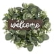 thumbnail image 3 of Welcone Wreath Green Leaves Garland Festival De Primavera Puerta Colgante De Pared B, 3 of 5