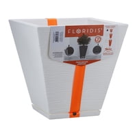 Floridis - Macetero Blanco Zurique 34Cm Alto Con Plato