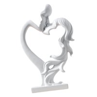 Bothyi - Figura De Pareja Besándose Estilo Nórdico Para Gabinete De Entrada Decoración Del Hogar De Boda Blanco