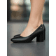thumbnail image 1 of Zapato Alto Taco Ancho Extra Acolchado Negro, 1 of 3