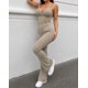 thumbnail image 3 of Set Deportivo Mujer Crop Top Escote V Y Calza Acampanada Foldover, 3 of 3
