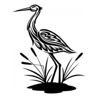 Rienda Libre Graphics - Decomural Heron Bird Ws-15449