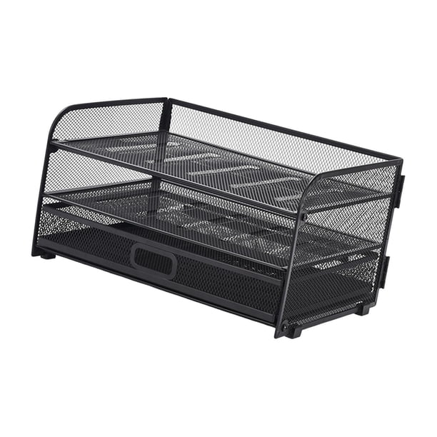 Organizador de escritorio Soporte para archivos Bandeja para archivos de documentos Estante para archivos de periódicos Estantes Estante para archivos con 1 cajón