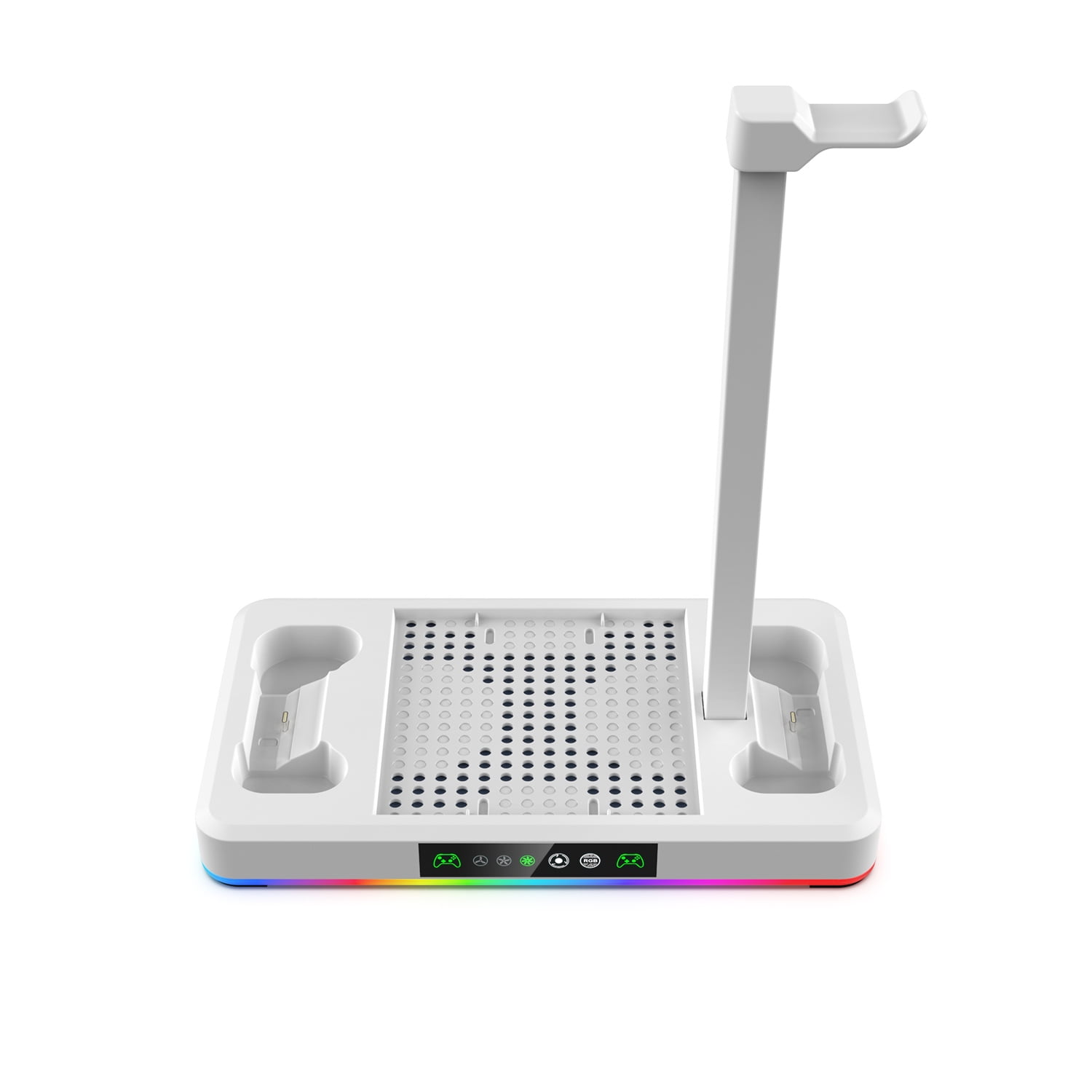 Genérico - Base De Ventilador Con Soporte De Carga Para Xbox Serie X/s, Luces Rgb Y Gancho Para Auriculares Accesorios-blanco