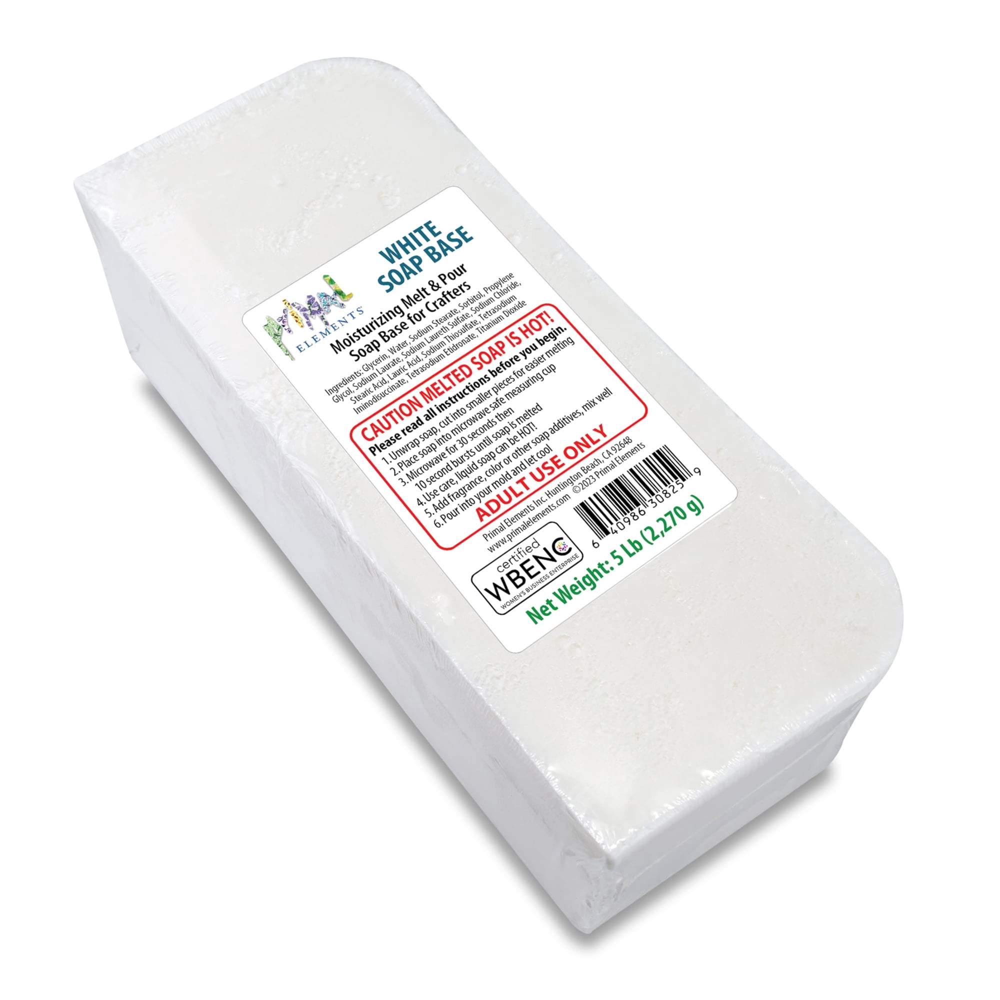 Base De Jabón Primal Elements White Hidratante De 2,27 Kg, Vegano