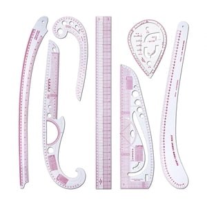 Magideal - Juego De Regla Curva Francesa Para Coser Estilo, Juego De Reglas Métricas, Herramientas De Medición, Regla Para Hacer Patrones De Ropa Flexibles Para 7 Piezas
