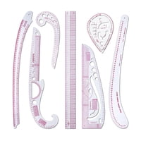 Magideal - Juego De Regla Curva Francesa Para Coser Estilo, Juego De Reglas Métricas, Herramientas De Medición, Regla Para Hacer Patrones De Ropa Flexibles Para 7 Piezas