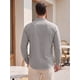 thumbnail image 3 of Camisa a Rayas con Bolsillo y Cuello de Banda para Hombre INSPIRE CHIC XL Gris, 3 of 5