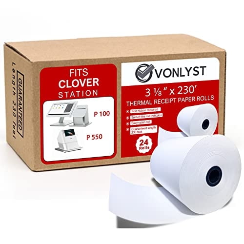 Rollos de papel térmico para recibos Vonlyst 80 mm x 70 m (24 rollos)