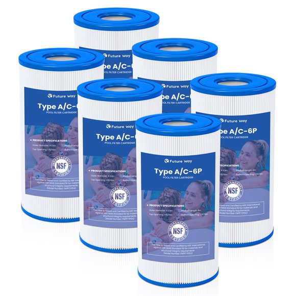 Cartucho de Filtro para Piscina Future Way Tipo A/C Paquete de 6 20 cm