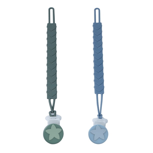 Portachupetes de silicona de una sola pieza, paquete de 2, suaves y flexibles, con textura para bebés, niños y niñas.