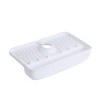 Magideal - Tapete De Recolección De Agua Para Grifo De Baño, Tapete Para Grifo Para Fregadero De Cocina, Tapete De Drenaje Detrás Del Grifo Para Granja, Cocina, Blanco