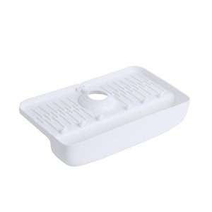 Magideal - Tapete De Recolección De Agua Para Grifo De Baño, Tapete Para Grifo Para Fregadero De Cocina, Tapete De Drenaje Detrás Del Grifo Para Granja, Cocina, Blanco